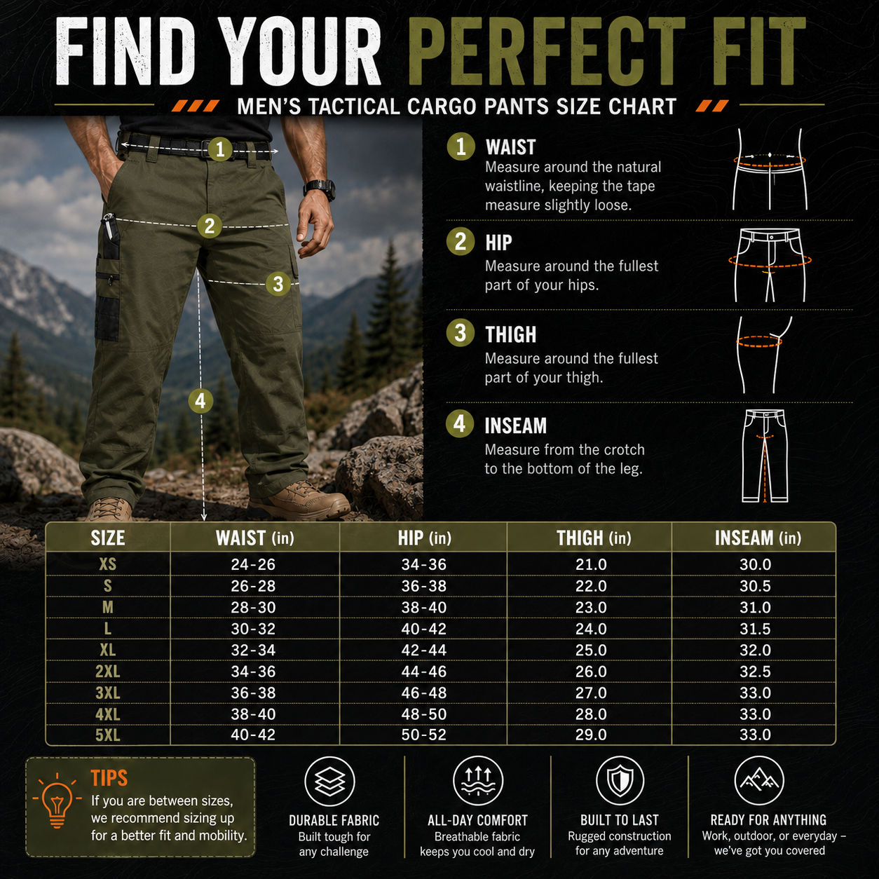 Men's Tactical Cargo Pants – Durable Multi-Pocket Outdoor Work Pants