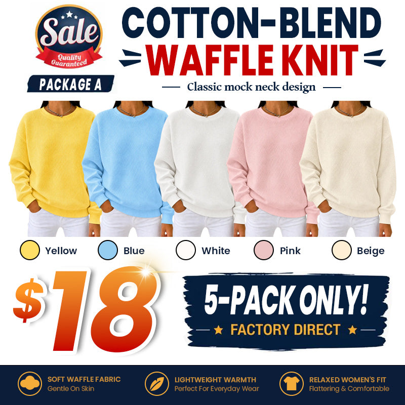 Women's Waffle Knit Crewneck Sweatshirt
