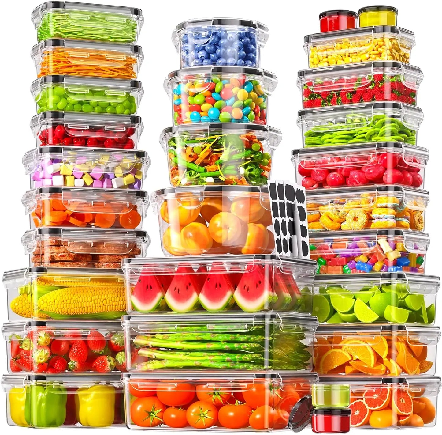 40/50 PCS Large Airtight Plastic Food Storage Containers🍽️🍽️