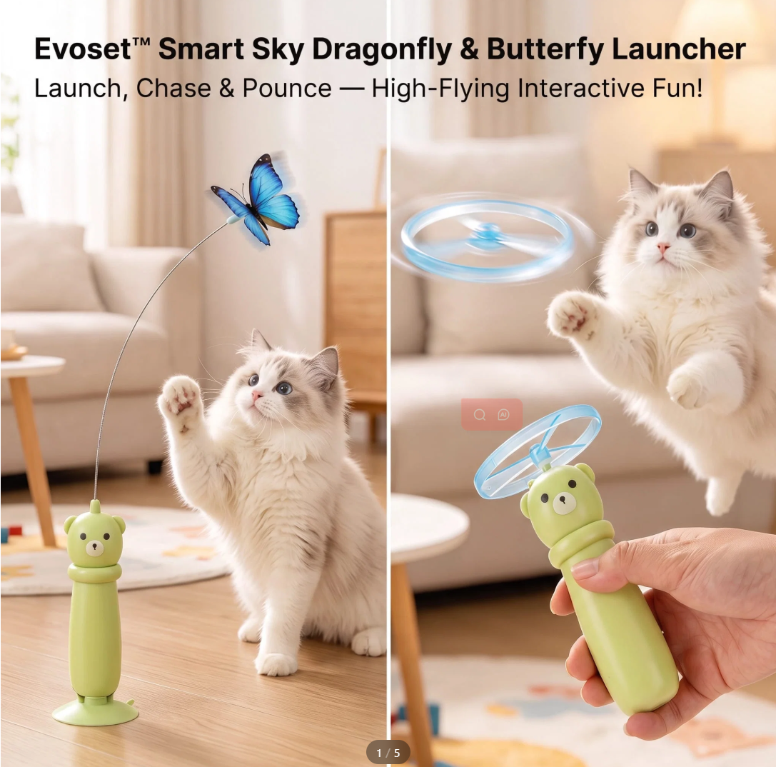 Smart Sky Dragonfly & Butterfly Cat Launcher