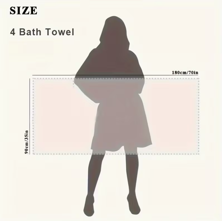 4 Pack Oversized Bath Towels Set