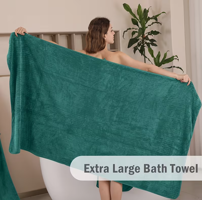 Extra-large full-body microfiber bath towel