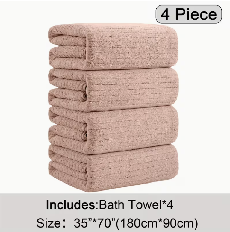 4 Pack Oversized Bath Towels Set