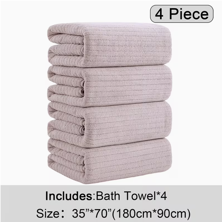 4 Pack Oversized Bath Towels Set