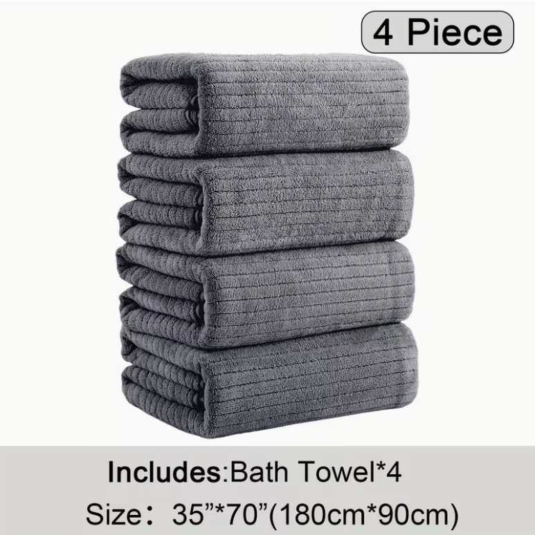 4 Pack Oversized Bath Towels Set