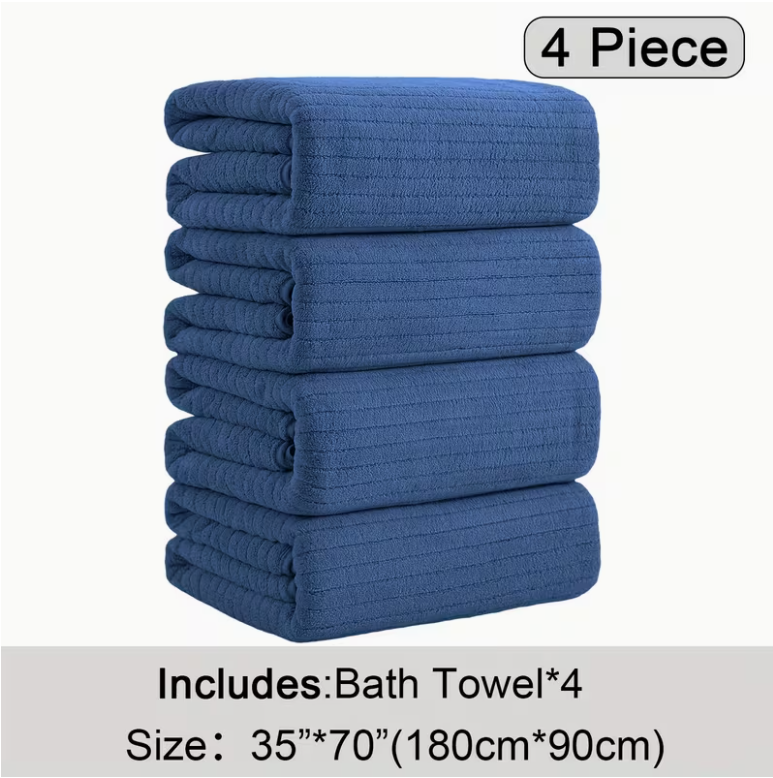 4 Pack Oversized Bath Towels Set