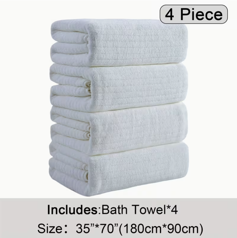 4 Pack Oversized Bath Towels Set