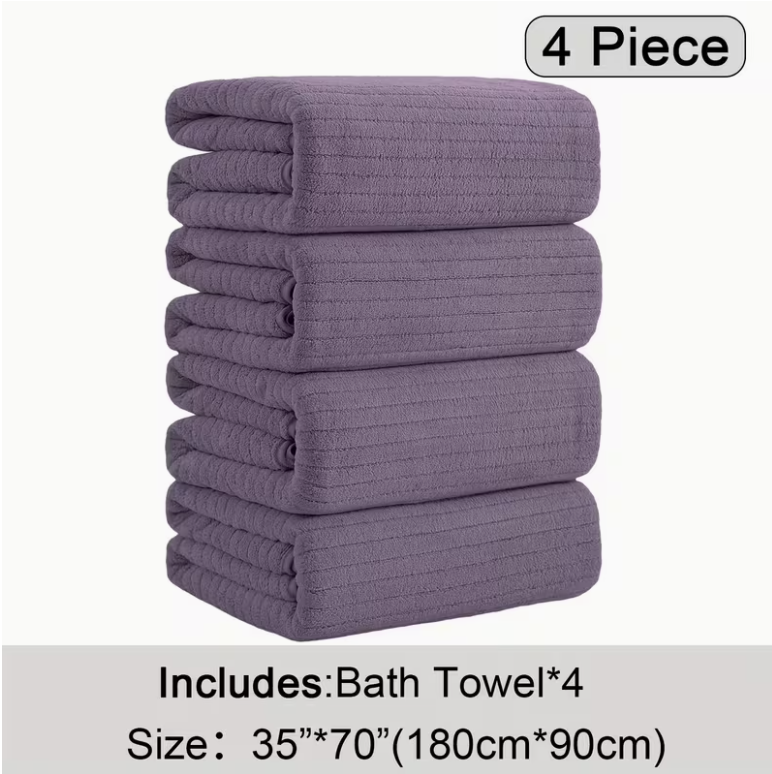4 Pack Oversized Bath Towels Set