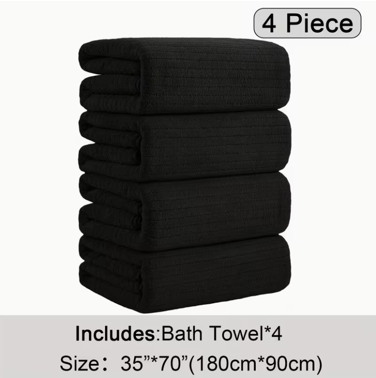 4 Pack Oversized Bath Towels Set