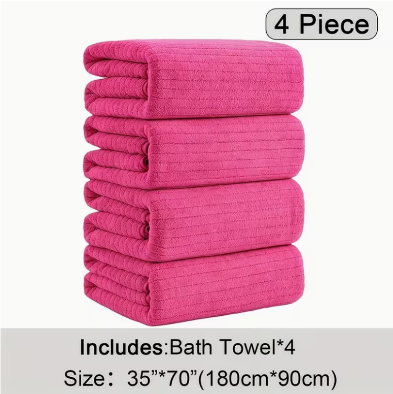 4 Pack Oversized Bath Towels Set
