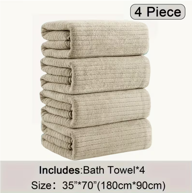 4 Pack Oversized Bath Towels Set