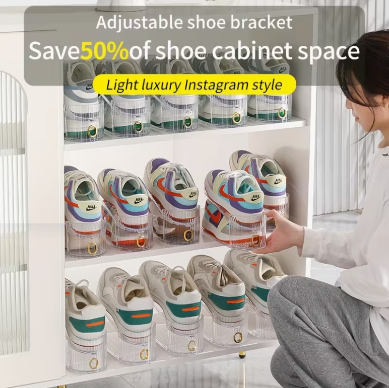 Adjustable Shoe Slot Organizer for Closet Space Saver