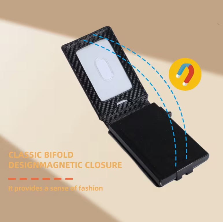 Minimalist Pop-Up Wallet for Men – RFID Blocking Aluminum Card Holder