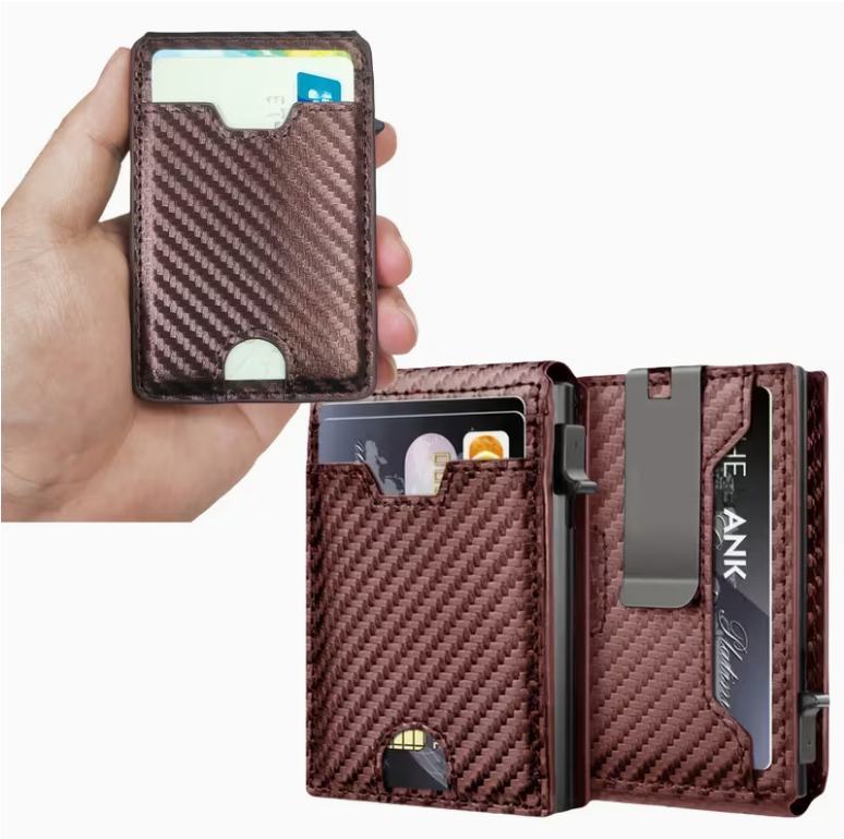 Minimalist Pop-Up Wallet for Men – RFID Blocking Aluminum Card Holder