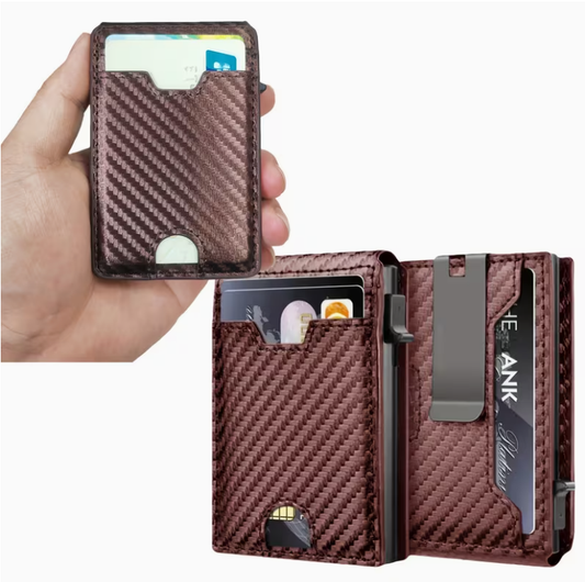 Minimalist Pop-Up Wallet for Men – RFID Blocking Aluminum Card Holder