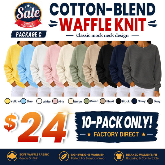 Women's Waffle Knit Crewneck Sweatshirt