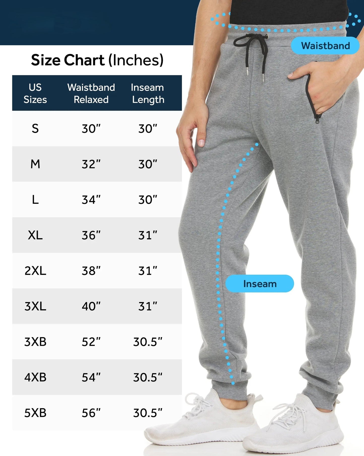 Unisex Essential Everyday Joggers with Zip Pockets