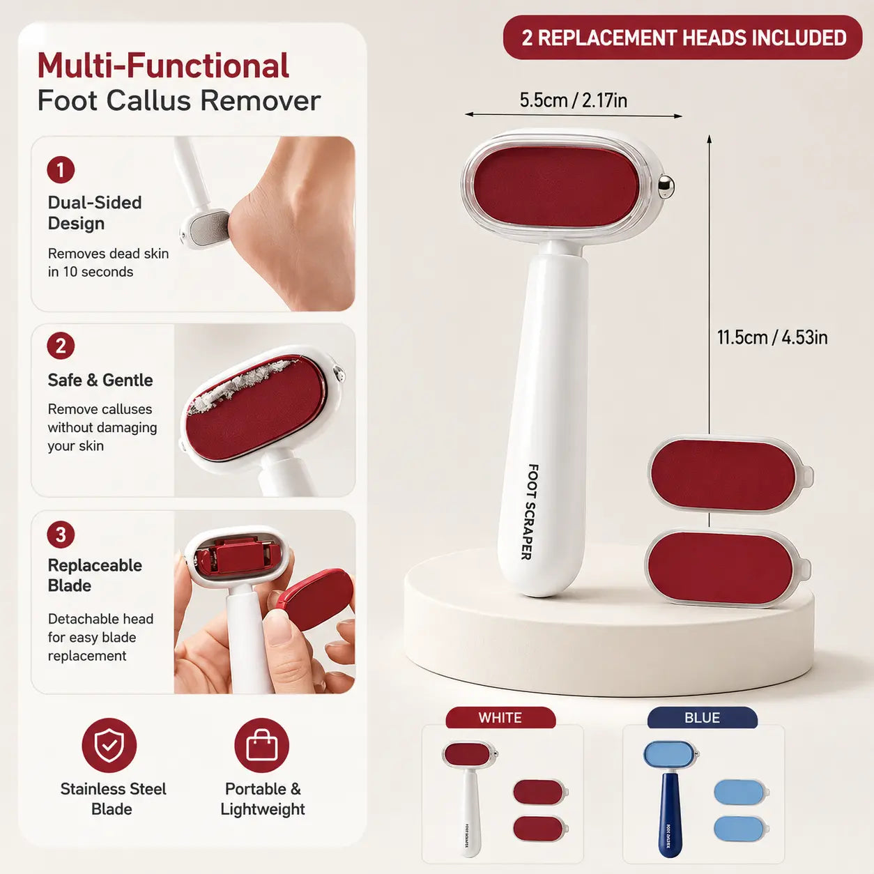 Dual‑Sided Foot Callus Remover 🦶