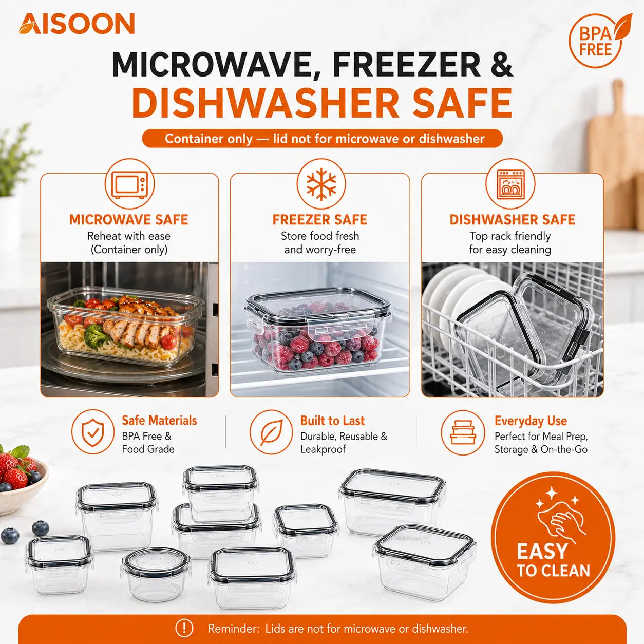 40/50 PCS Large Airtight Plastic Food Storage Containers🍽️🍽️