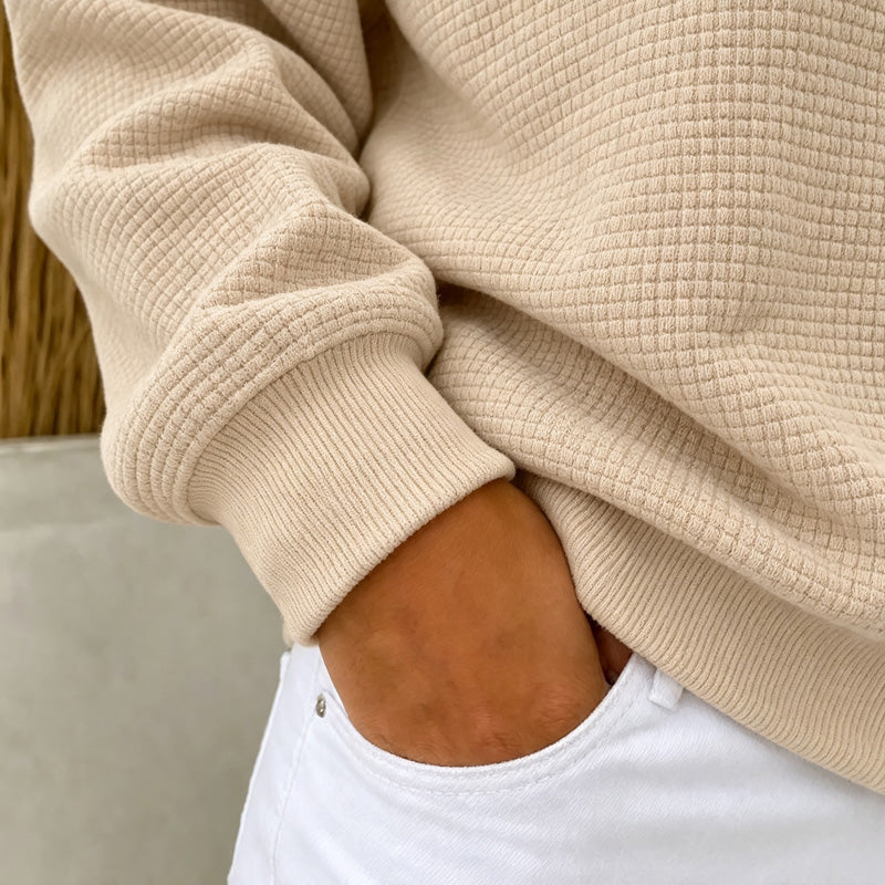 Women's Waffle Knit Crewneck Sweatshirt
