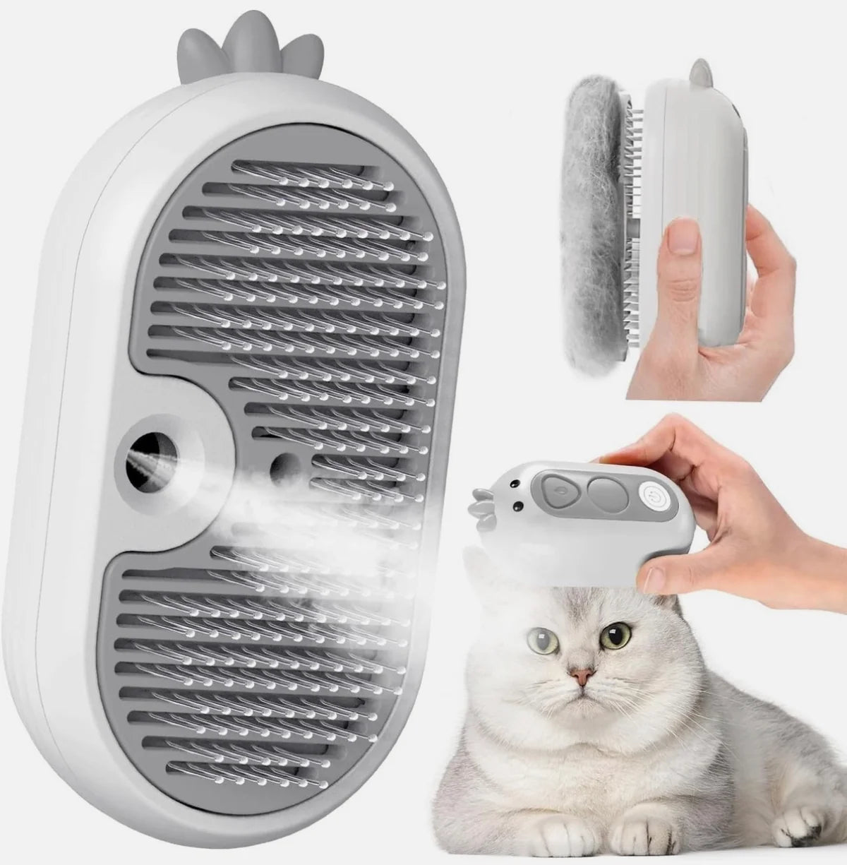 Self Cleaning Cat Steam Brush with Water Tank for Dogs Cats Rabbits