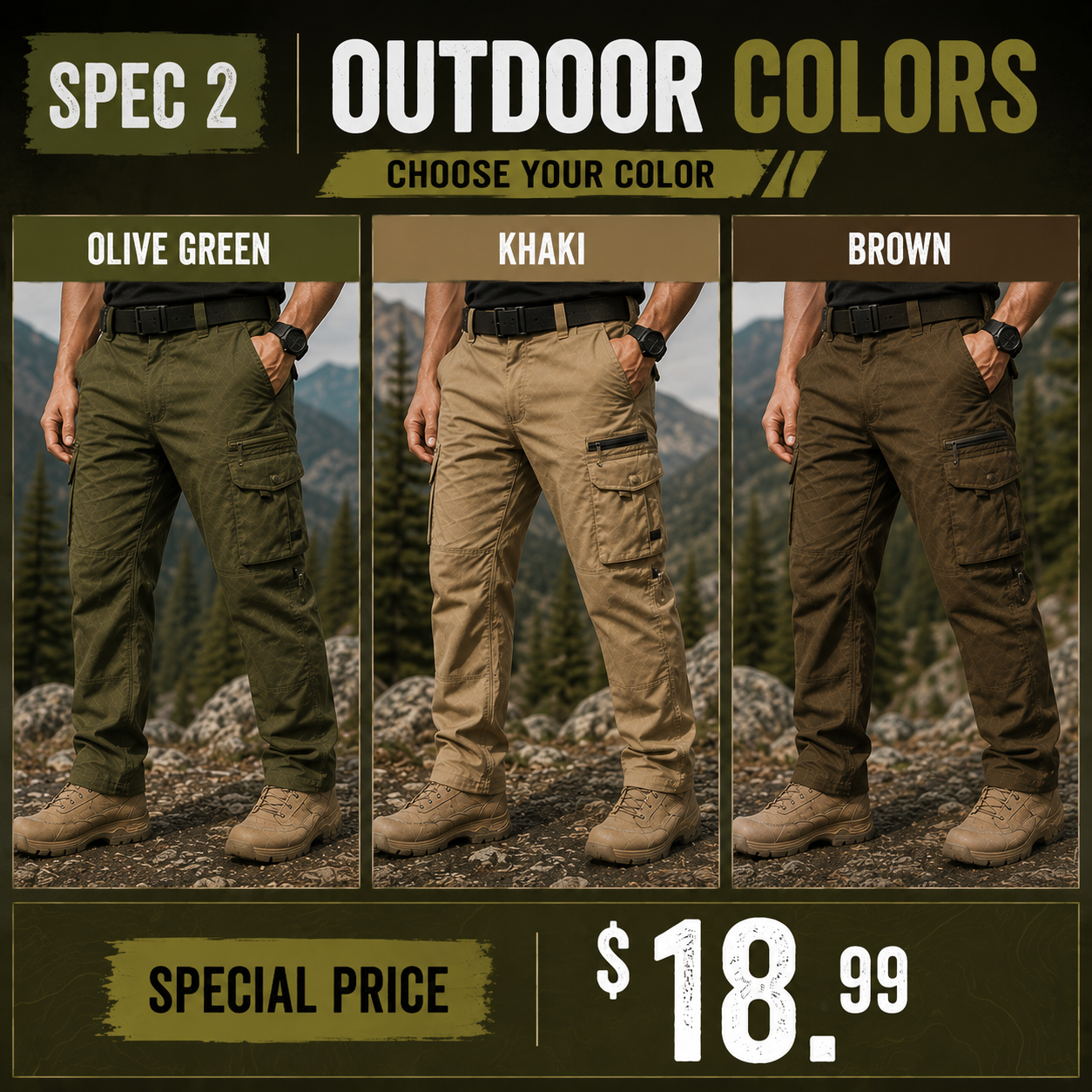 Men's Tactical Cargo Pants – Durable Multi-Pocket Outdoor Work Pants